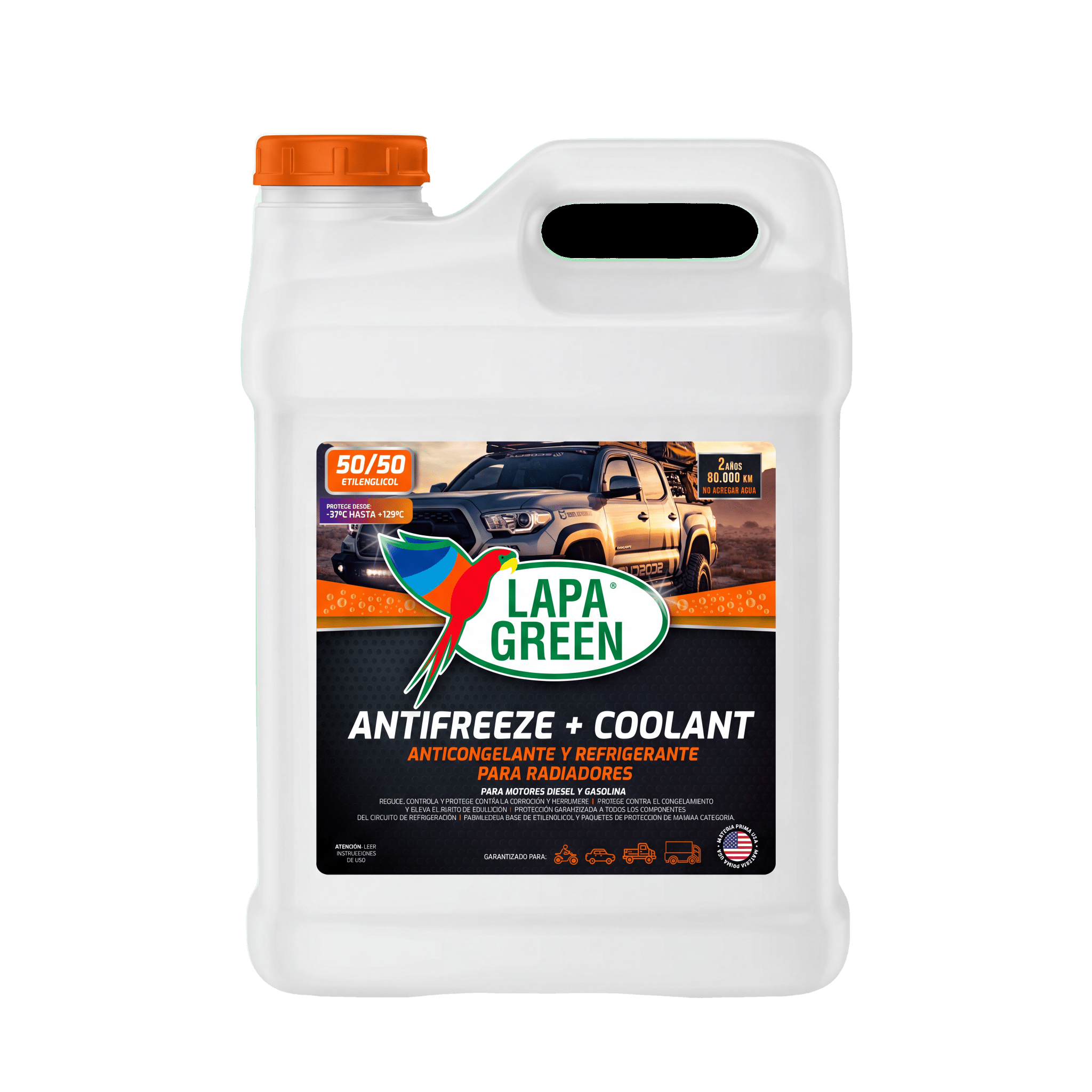 Lapa Green LITRO COOLANT 50/50 ETILENGLICOL NARANJA - Lapa Green